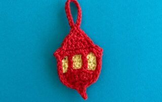 Finished crochet lantern 2 ply landscape