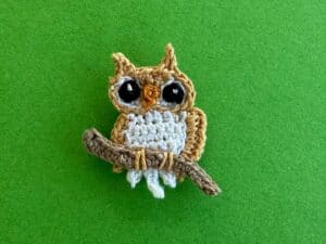 Finished crochet small owl 2 ply landscape