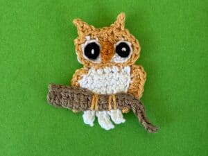 Finished crochet small owl tutorial 4 ply landscape
