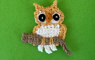 Finished crochet small owl 4 ply landscape