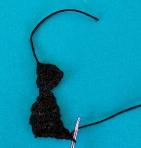 Crochet fishing boy 2 ply row 14