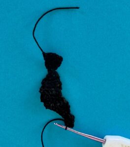 Crochet fishing boy 2 ply row 19