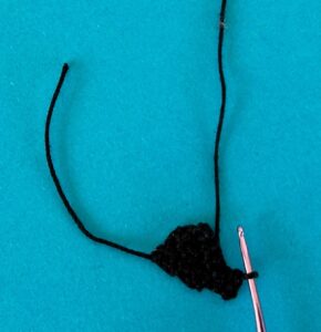 Crochet fishing boy 2 ply row 6