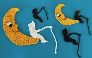 Finished crochet fishing boy 2 ply group landscape
