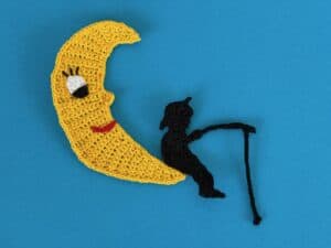 Finished crochet fishing boy pattern 2 ply with moon landscape