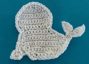 Crochet baby seal 2 ply back flipper neatened