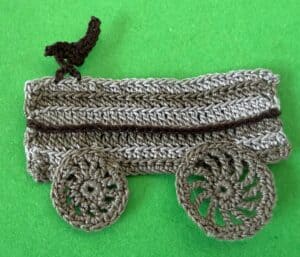 Crochet wagon 2 ply wagon with frontside wheels