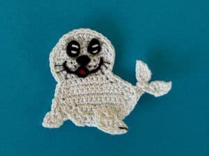 Finished crochet baby seal 2 ply landscape