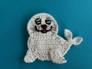 Finished crochet baby seal tutorial 4 ply landscape