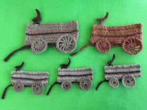 Finished crochet wagon 2 ply group landscape