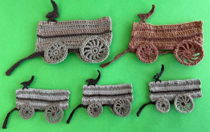 Finished crochet wagon 2 ply group landscape