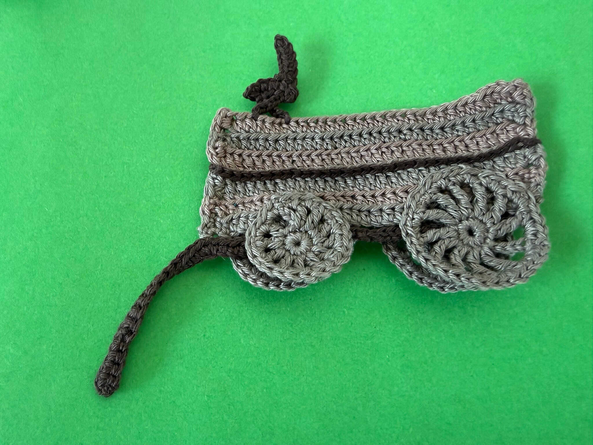 Finished crochet wagon 4 ply landscape