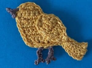 Crochet small bird 2 ply body with wing