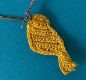Crochet small bird 2 ply joining for beak