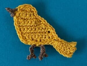 Crochet small bird 2 ply second leg