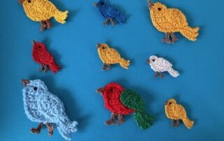 Finished crochet small bird 2 ply group landscape