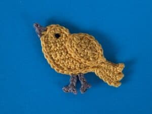 Finished crochet small bird tutorial 4 ply landscape
